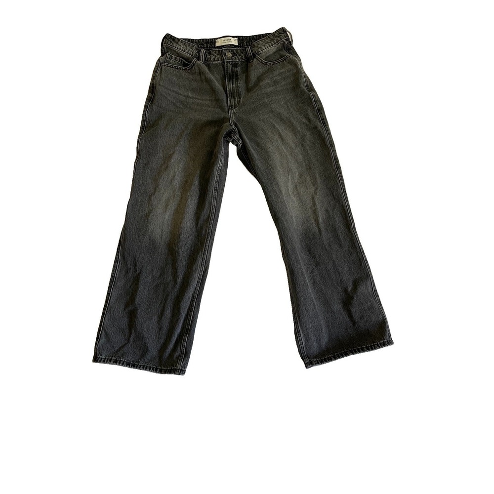 Hollister Ultra High-Rise Baggy Jeans Faded Black W32 14R Wide Leg Denim